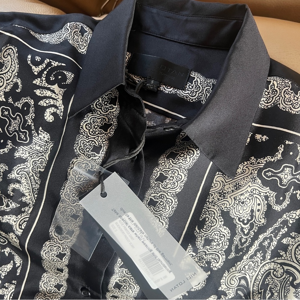 Nili Lotan Black and White Paisley Shirt - Picture 4 of 4